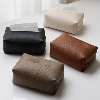 Savren — Pebbled Faux Leather Tissue Holder with Sleek Design