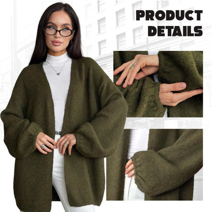 Alera — Women's Oversized Knit Cardigan with V-Neck Lounge Fit
