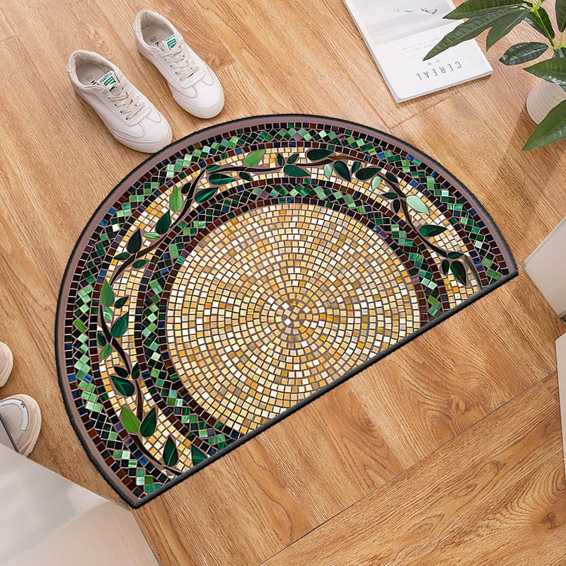 Liora — Boho félkör alakú csúszásmentes ajtószőnyeg puha, tartós szőnyeggel