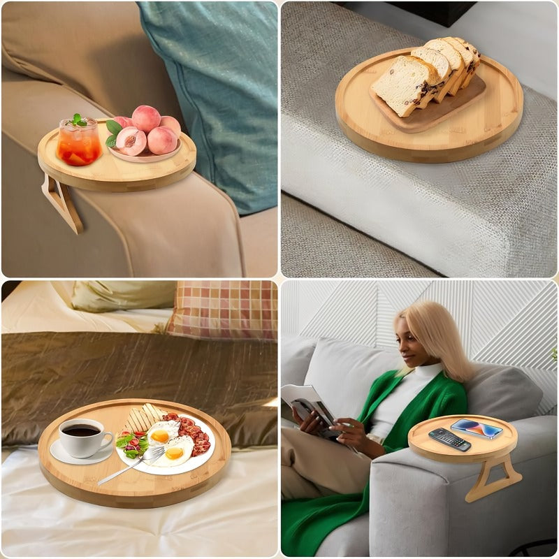 Holz Sofa Armlehnen Beistelltisch