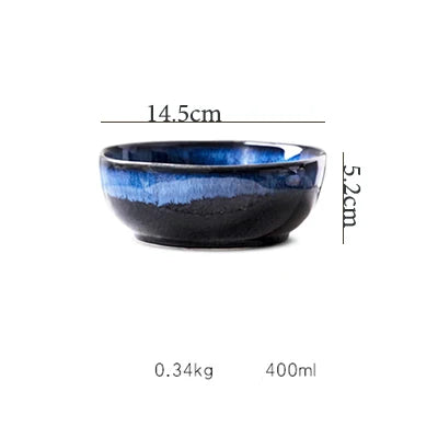 Kana Blaue Keramikschale — Robuste Porzellanschale mit Elegantem Japanischem Design