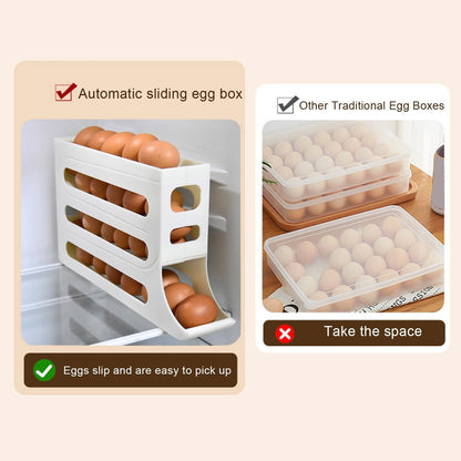 Clevora Egg Cradle — Automatic Rolling Egg Storage Organizer