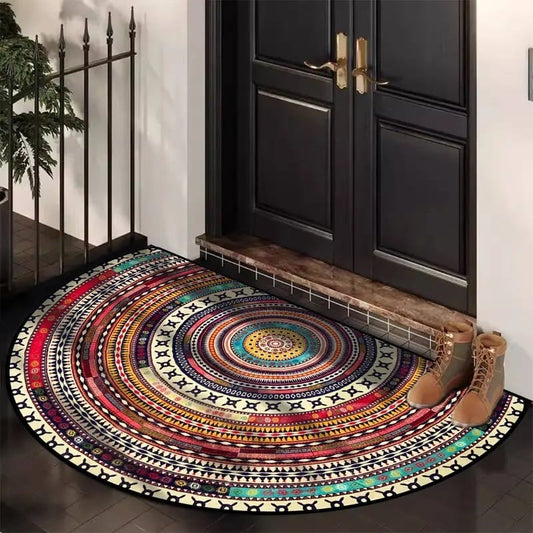 Liora — Boho Semicircular Non-Slip Door Mat with Soft Durable Carpet