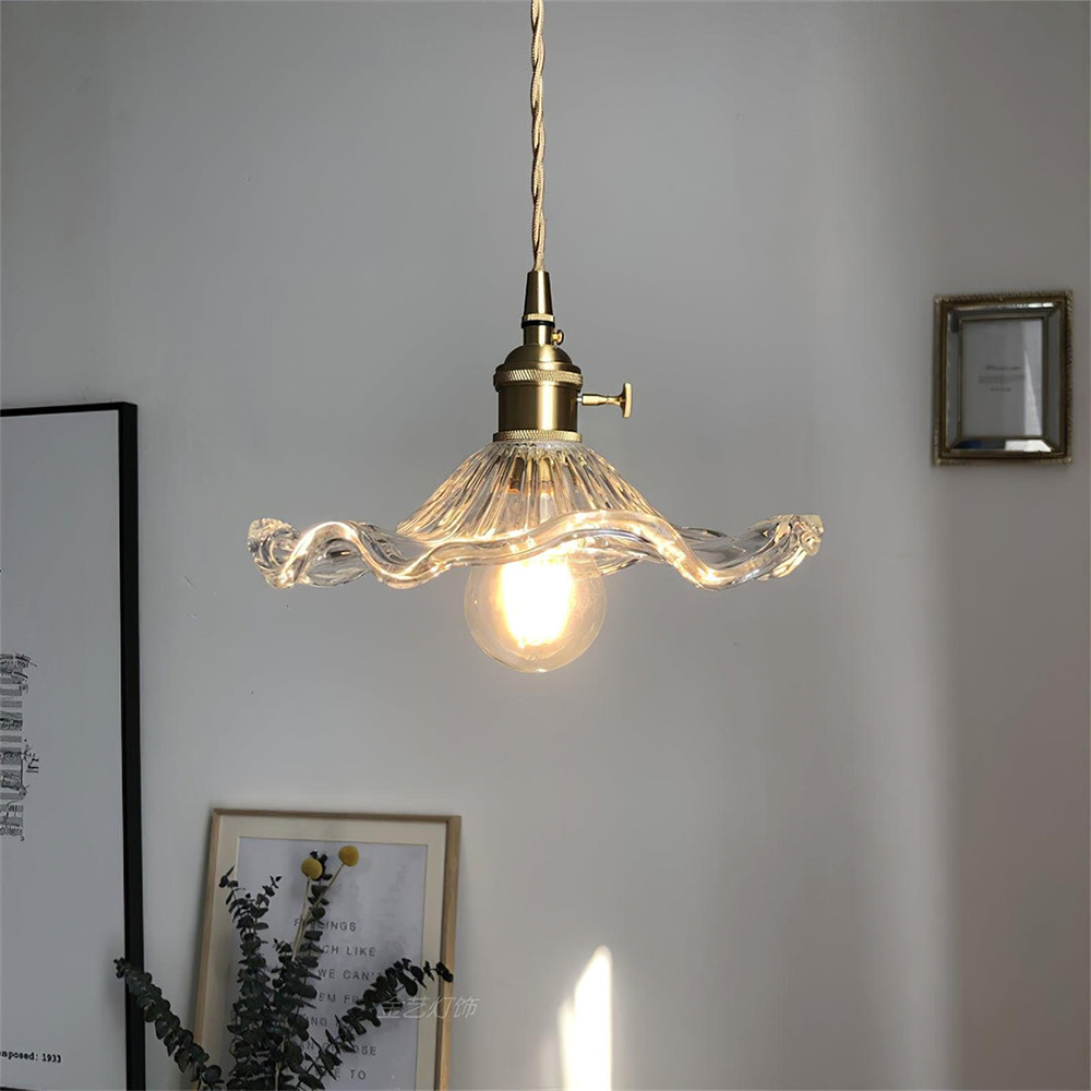 Liora — Elegant Flower Glass LED Pendant Light with Warm Glow