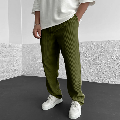 Norla Knit Pants — Soft Ribbed Relaxed Fit with Adjustable Waist