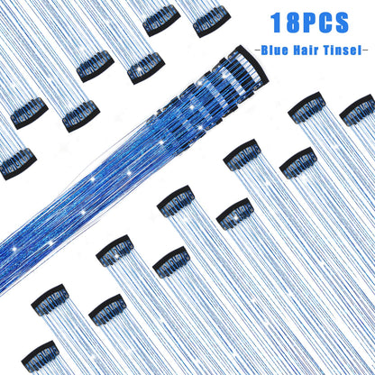 Liora — Rainbow Hair Tinsel Clip-In Extensions for Sparkling Highlights