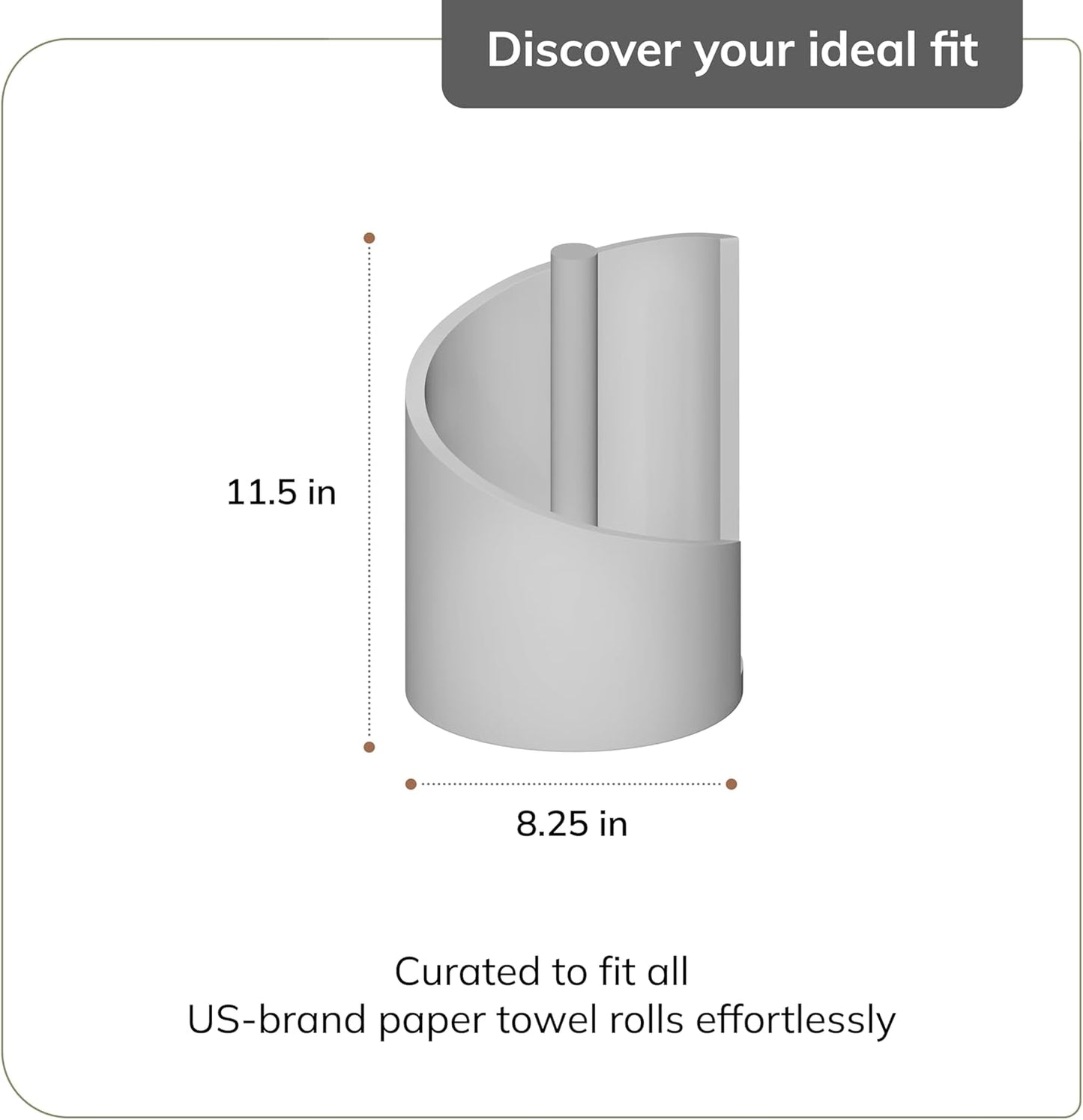 Solenna — Natural Wood Paper Towel Holder with Stable Rubber Base
