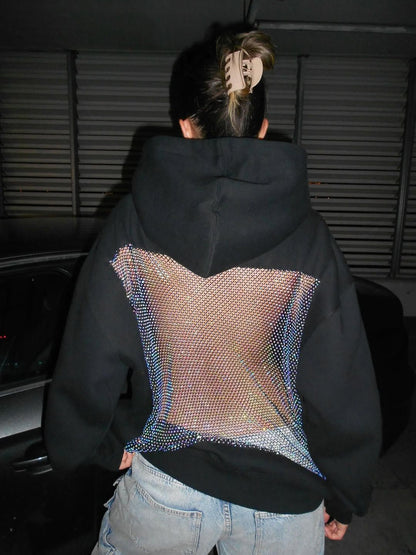 Backstage Crystal-Mesh Hoodie™ — Own the Spotlight with Daring Edge and Luxe Comfort