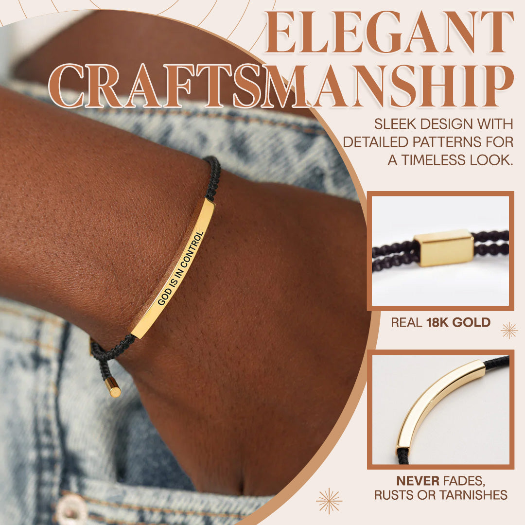 Bracciale Renly — Bracciale Regolabile della Fede con Barra in Metallo Incisa