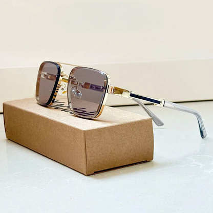 Kaelen — Gold Titanium Retro Sunglasses with UV400 Protection