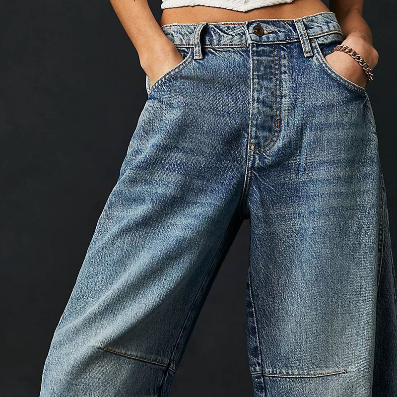 Liora Wide-Leg Jeans — Mid-Rise Stretch Denim for Casual Comfort