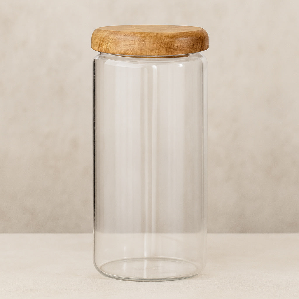 Acacia Glass Kitchen Storage Jar Set™ — Turn Your Pantry Into a Fresh, Elegant Sanctuary Every Day