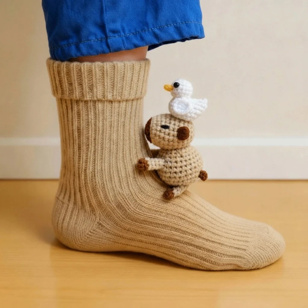 Faelina — Chaussettes en coton 3D animaux douillettes avec confort respirant