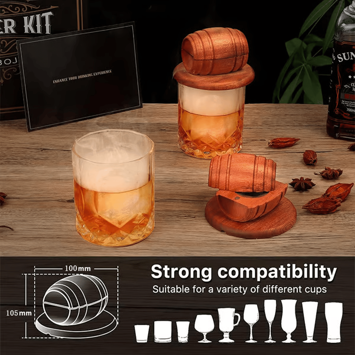 Eldrin BarrelSmoke — Whiskey-Rauchinfuser mit Eichenaroma-Verstärkung