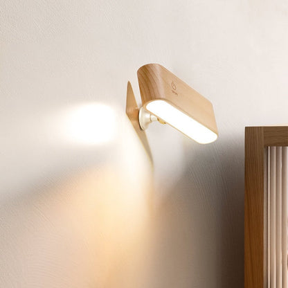 Lomara — Schreibtischständer aus Massivholz mit magnetischem Ladegerät und 360° Drehung