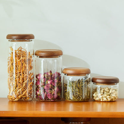 Acacia Glass Kitchen Storage Jar Set™ — Turn Your Pantry Into a Fresh, Elegant Sanctuary Every Day