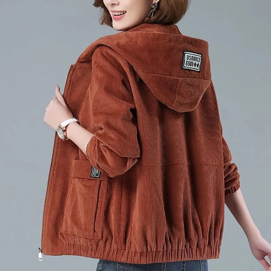 Velvora™ Corduroy Kapuzenjacke — Hülle Dich in mühelose Selbstsicherheit und ganztägigen Komfort