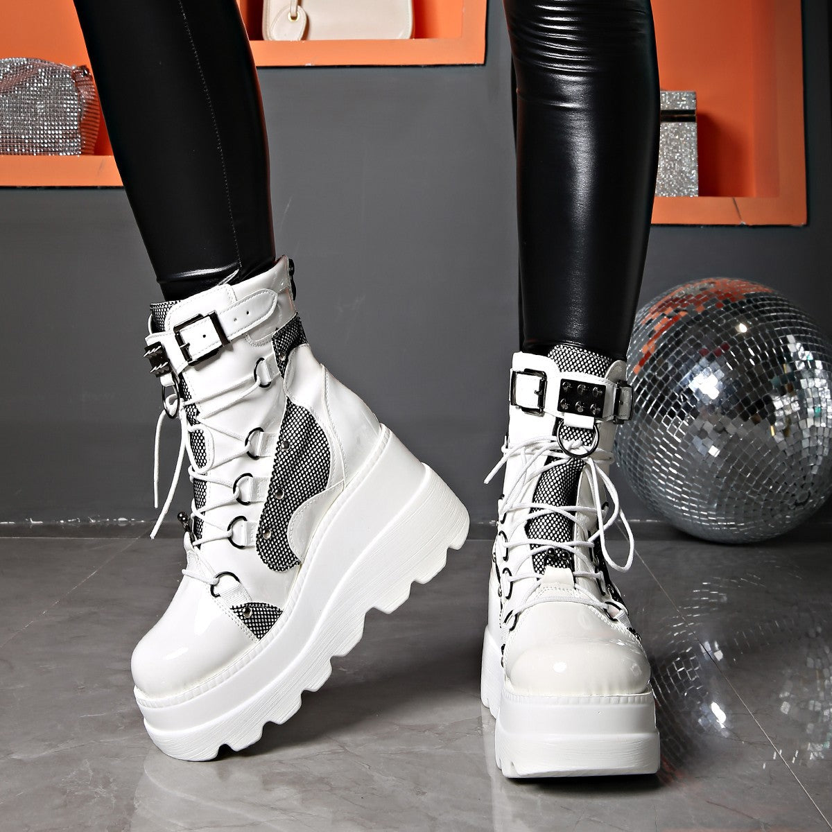 Levara — Gothic Chunky Platform Boots with Buckle Accents
