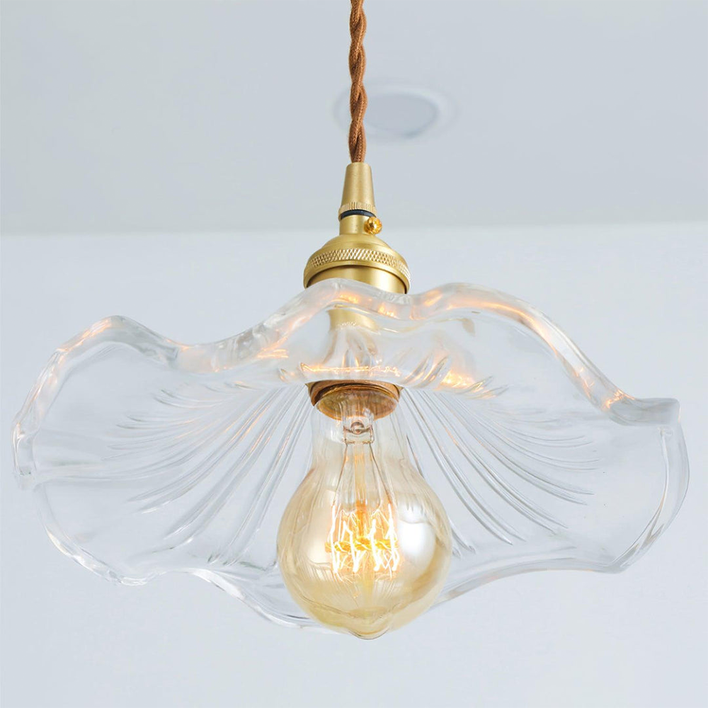 Liora — Elegant Flower Glass LED Pendant Light with Warm Glow