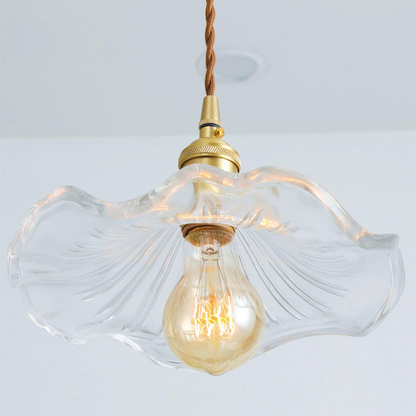 Liora — Elegant Flower Glass LED Pendant Light with Warm Glow