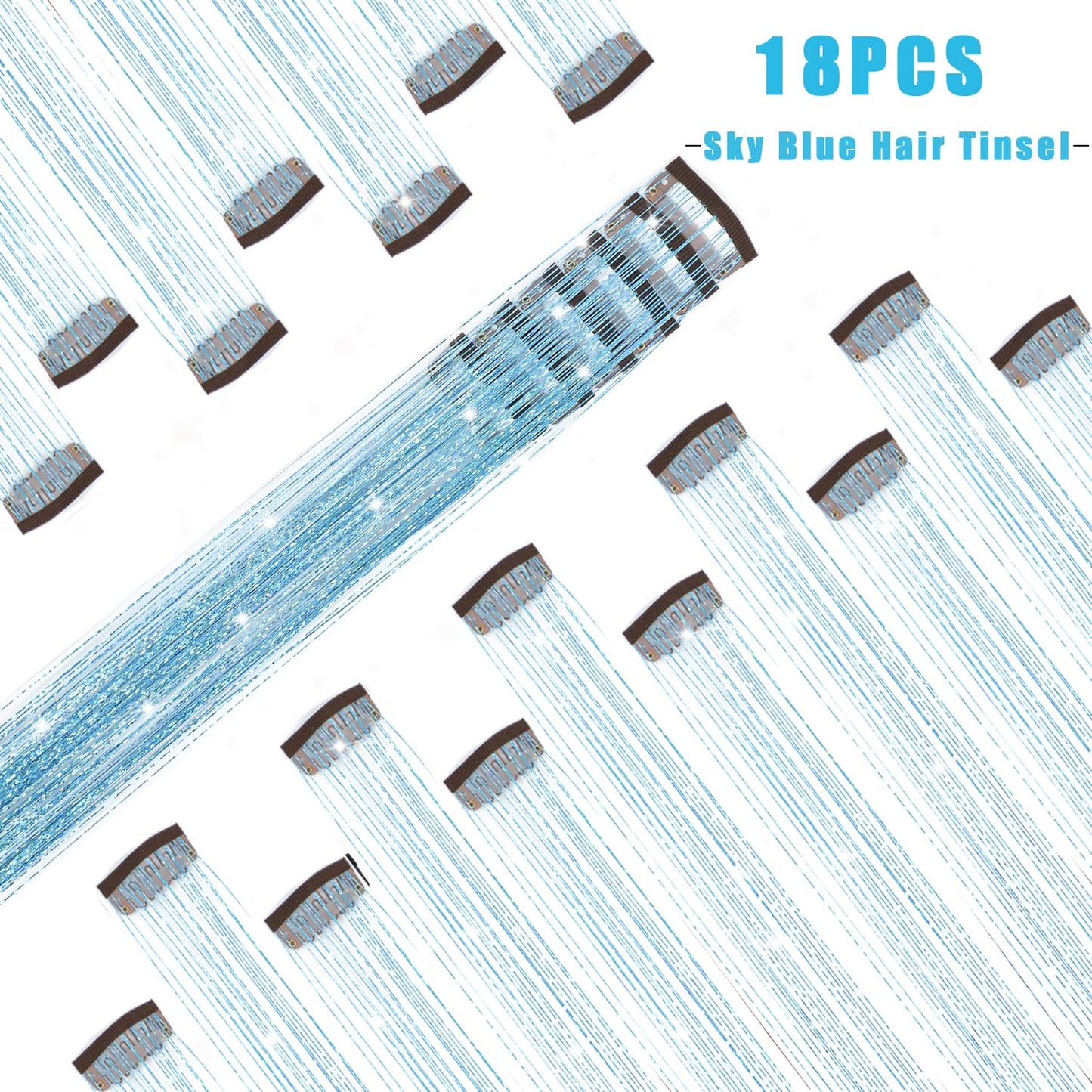 Liora — Rainbow Hair Tinsel Clip-In Extensions for Sparkling Highlights