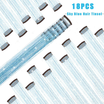 Liora — Rainbow Hair Tinsel Clip-In Extensions for Sparkling Highlights