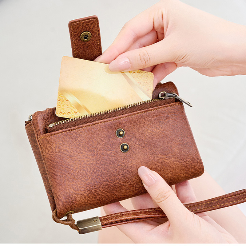 🔥Limited-time offer-Cryloxa Women's Retro Style RFID Blocking Tri-fold Wallet