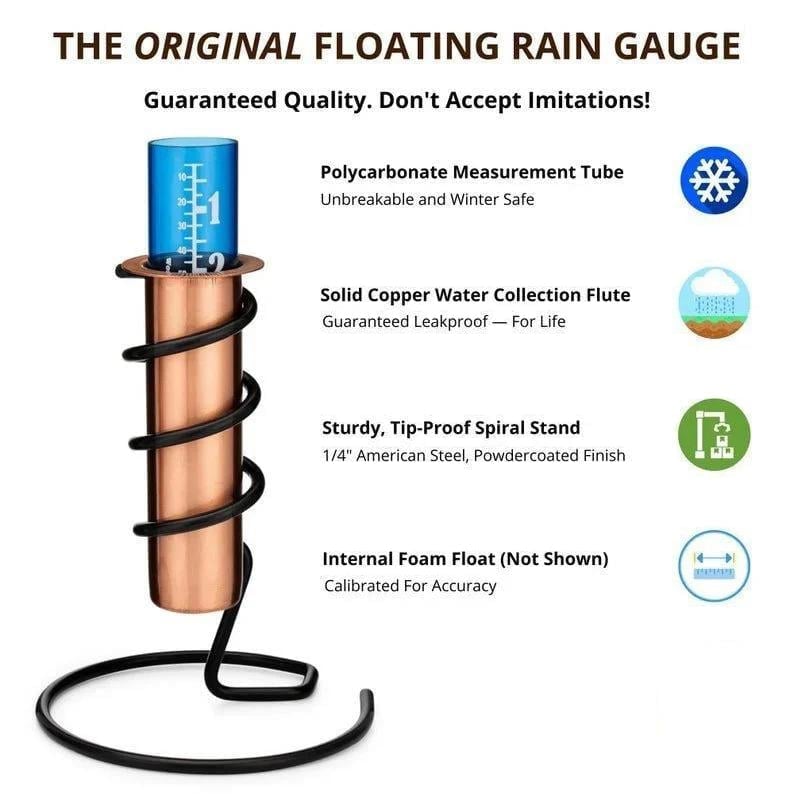 Copper Rain Gauge™ — Transform Your Garden Into a Spellbinding Rain Dance Experience