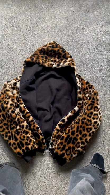 Reversible Leopard Print Zip Sweatshirt 32$ TODAY ONLY