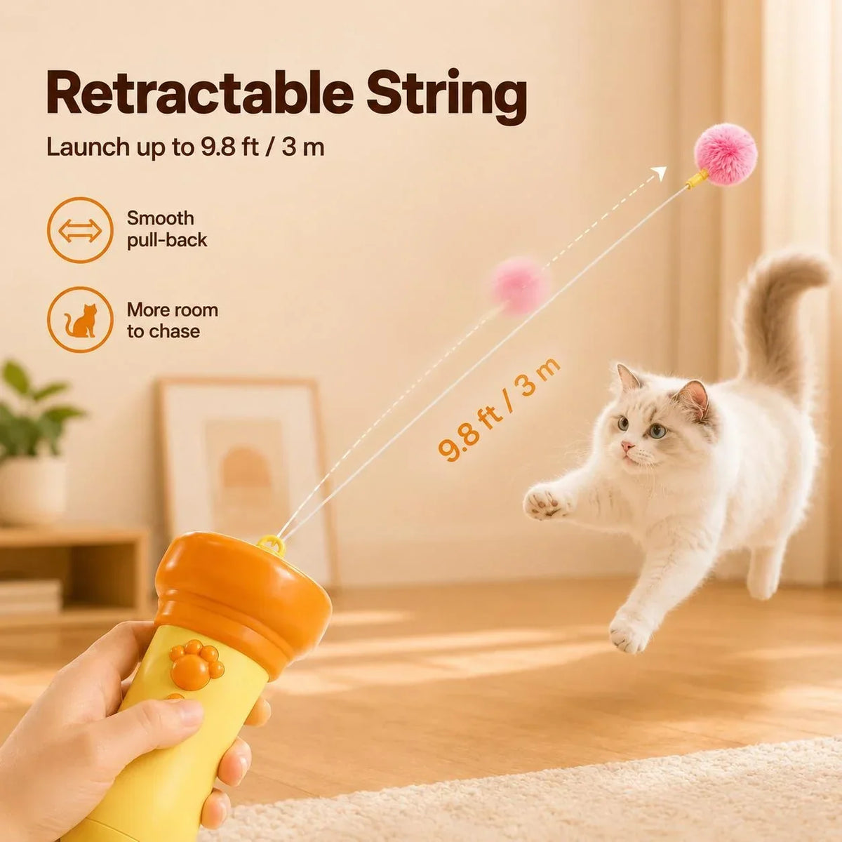 Lançador de Bolinhas de Pompons para Gatos Pouncy™