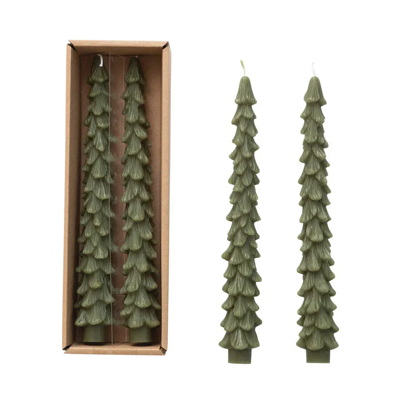 FrostLume™ Evergreen Taper Candles — Wrap Your Home in Cozy, Heartwarming Glow Instantly