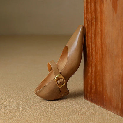 Calvea — Genuine Leather Mary Jane Pumps with Cushioned Insole