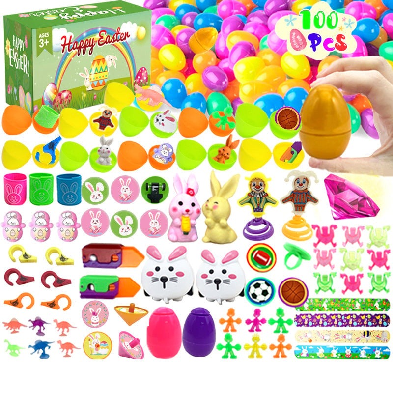 Prefilled Easter Eggs with Toys and Stickers for Egg Hunts 19$ TODAY ONLY