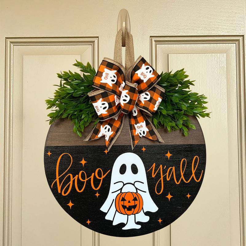 12 Wooden Pumpkin & Ghost Door Hanger™ — Transform Your Entrance into an Unforgettable Halloween Showstopper