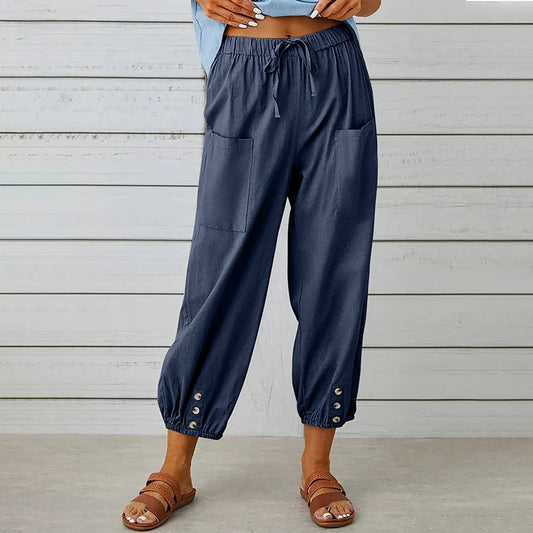 Kairo — Lightweight Cotton-Linen Pants with Elastic Waistband