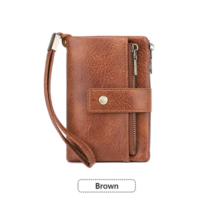 🔥Limited-time offer-Cryloxa Women's Retro Style RFID Blocking Tri-fold Wallet