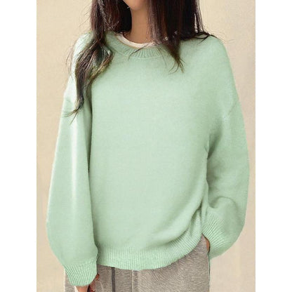 Elara Sweater — Women’s Drop Shoulder Knit Top with Split Hem