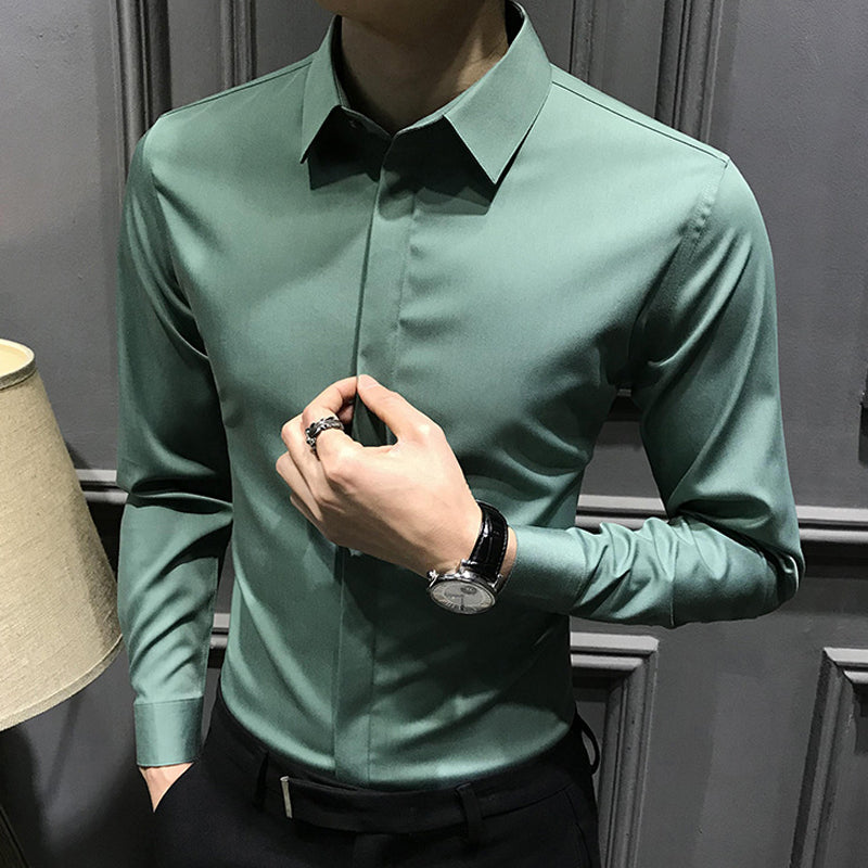 Camicia da Uomo Zylox Senza Pieghe con Bottoni