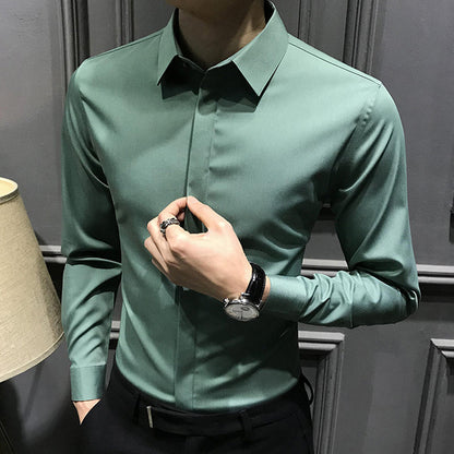 Camicia da Uomo Zylox Senza Pieghe con Bottoni