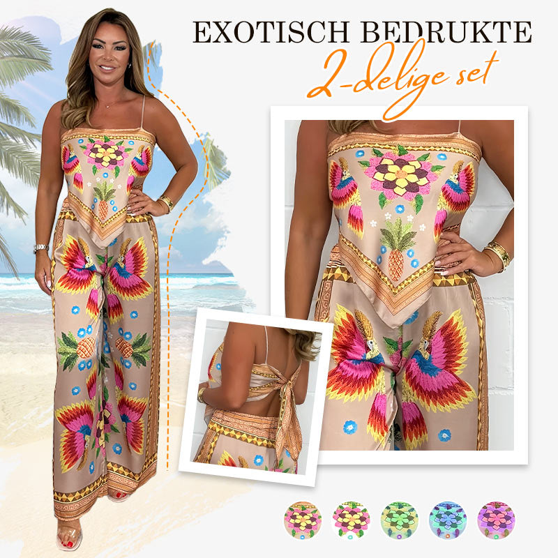 Spaghettibandjes Bedrukt Topje & Losse Broek 2-Delige Set