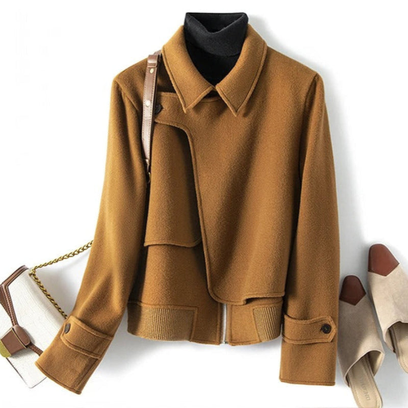 Liora Wool Jacket — Cropped Tailored Wool Coat with Structured Fit