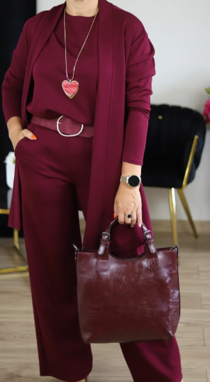 Trivanta Elegante Lange Cardigan & Top & Broek 3-Delige Set