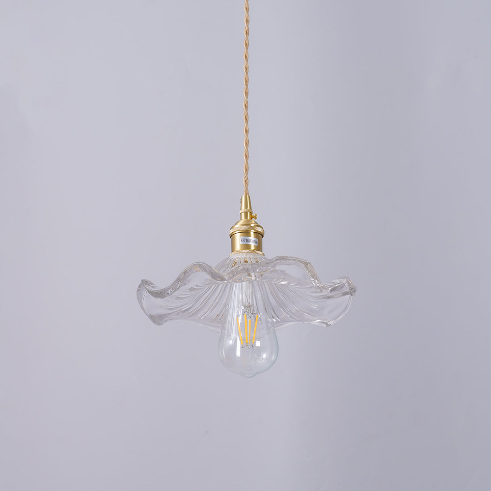 Liora — Elegant Flower Glass LED Pendant Light with Warm Glow