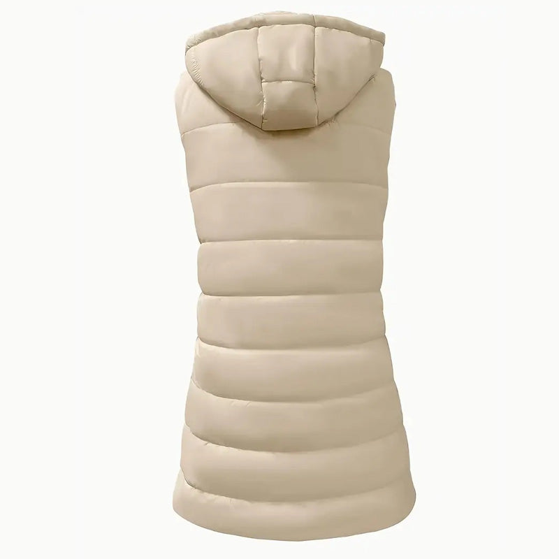 Vesira — Women's Long Zip-Up Puffer Vest with Lightweight Insulation