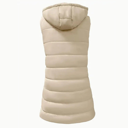 Vesira — Women's Long Zip-Up Puffer Vest with Lightweight Insulation