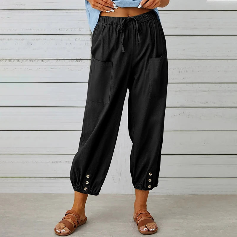 Kairo — Lightweight Cotton-Linen Pants with Elastic Waistband