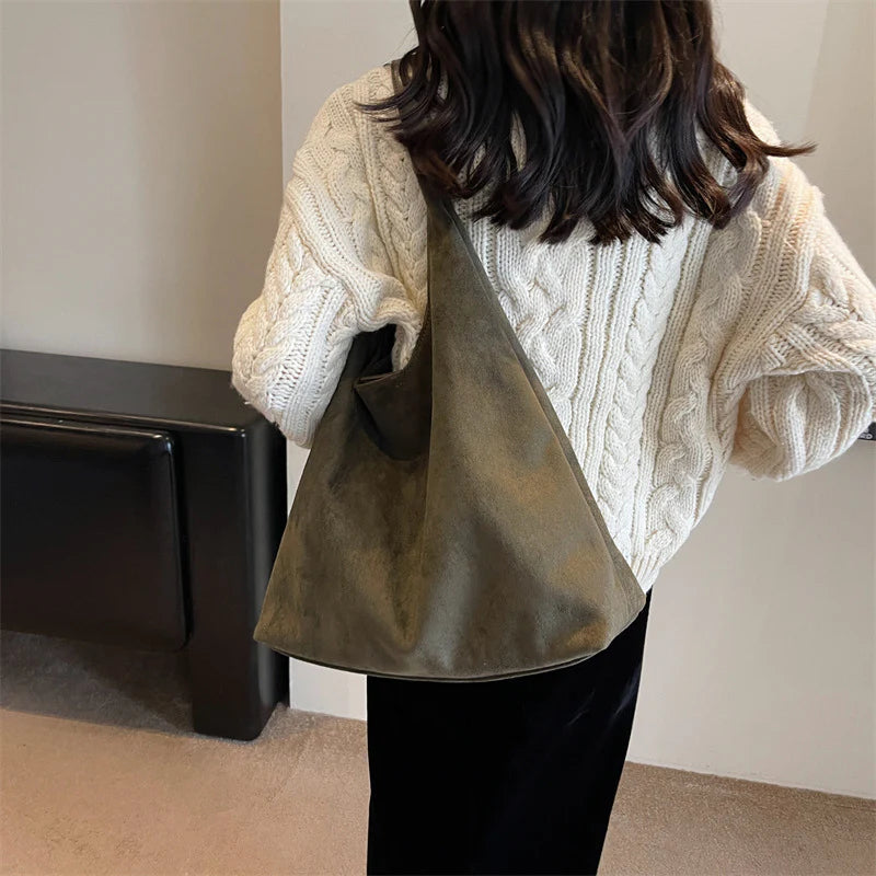 VogueCruze™ Sac Cabas en Velours Côtelé — Attirez Tous les Regards avec un Style Sans Effort et une Organisation Inégalée