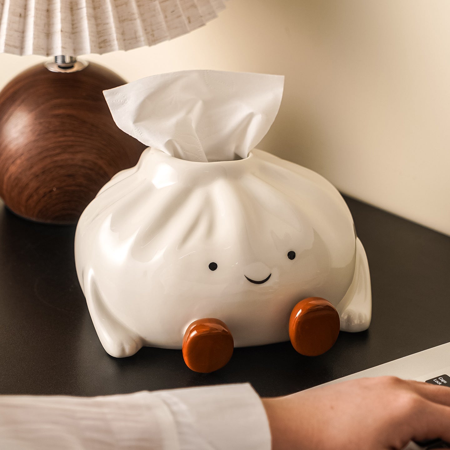 Lumo — Ceramic Dumpling Tissue Holder with Playful Design