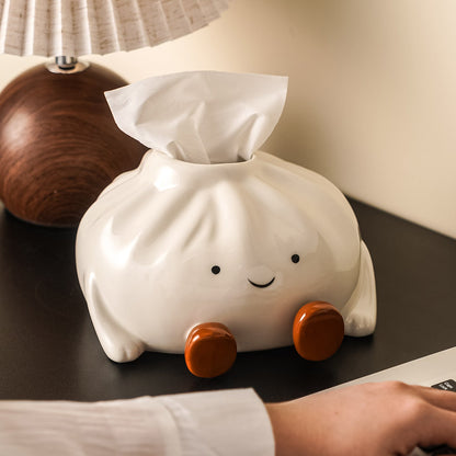 Lumo — Ceramic Dumpling Tissue Holder with Playful Design