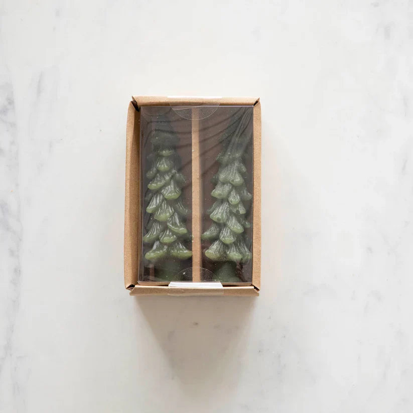 FrostLume™ Evergreen Taper Candles — Wrap Your Home in Cozy, Heartwarming Glow Instantly